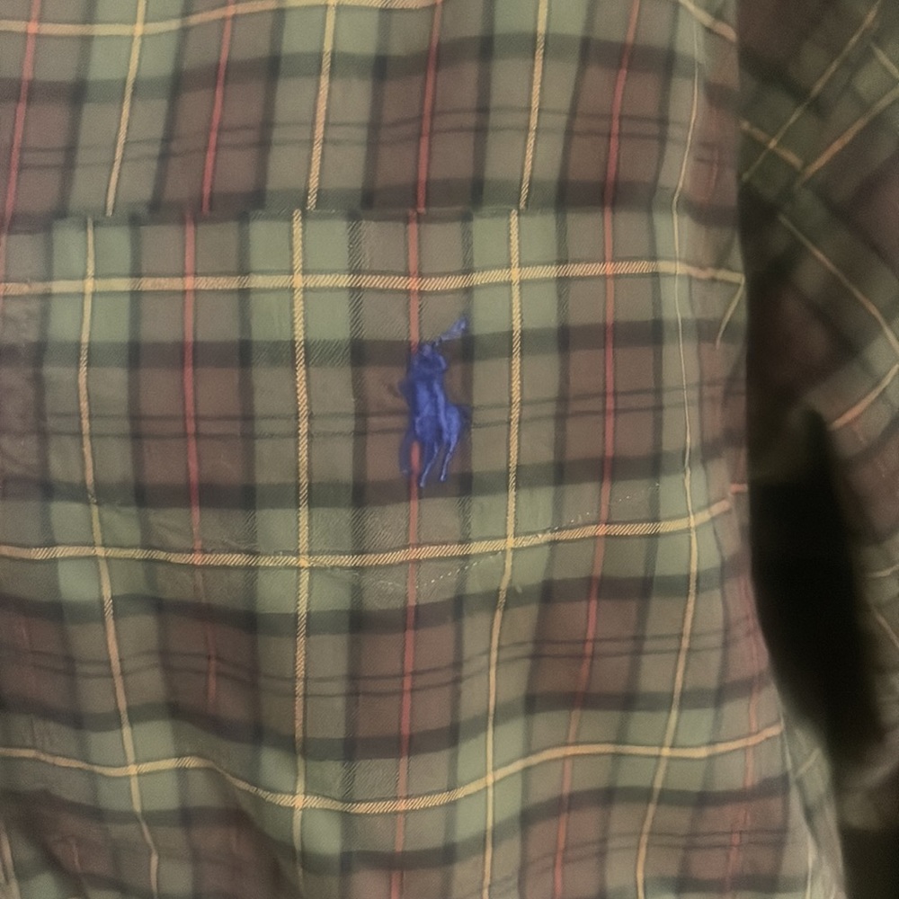 Mens large Polo long sleeve plaid Ralph Lauren